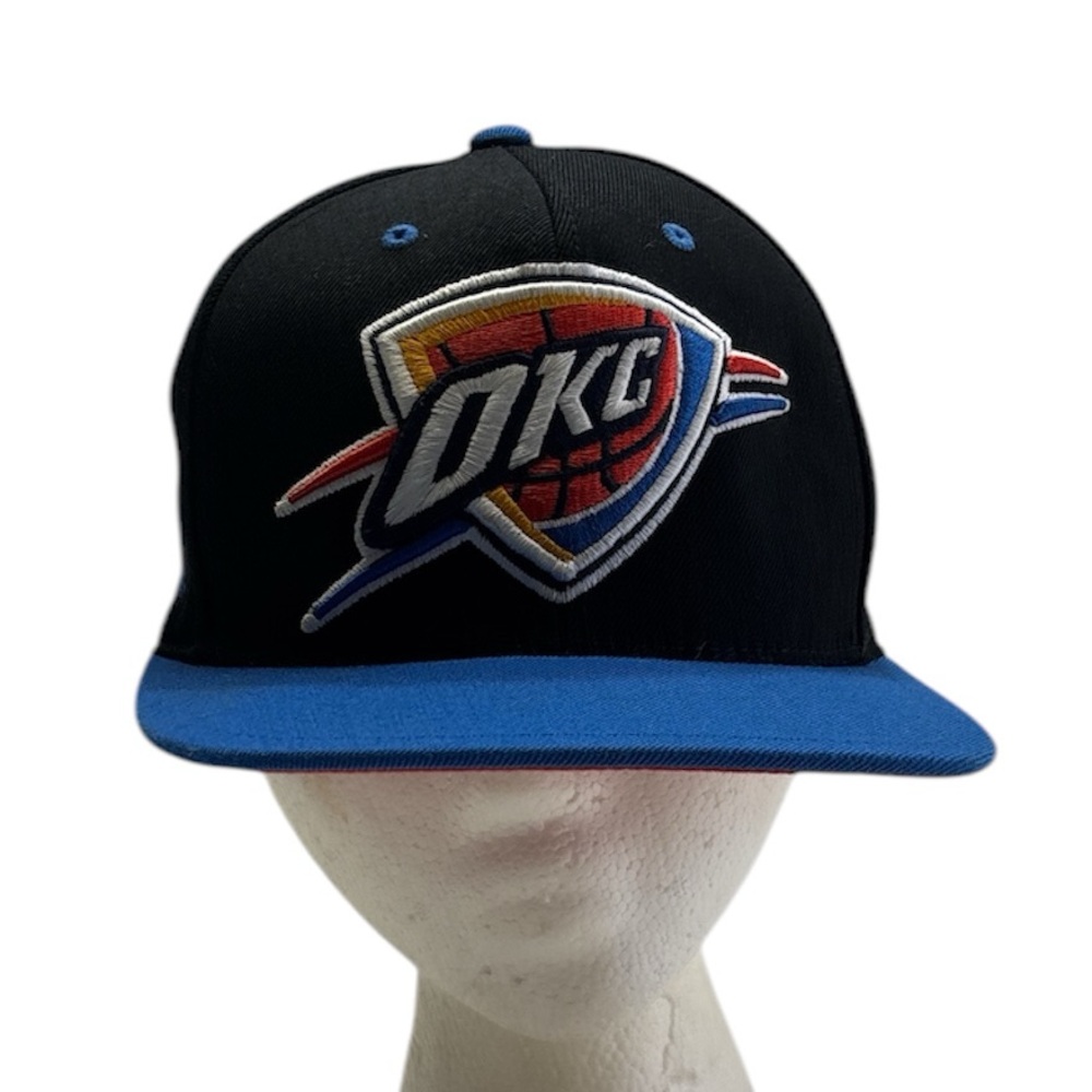 Mitchell & Ness NBA OKC Oklahoma City Thunder Black/Blue Snapback Hat/Cap